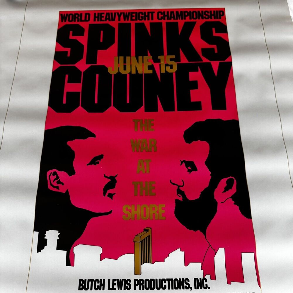 Spinks Cooney Original Vintag 1987 Heavyweight Championship Poster 28.5x22 Trump